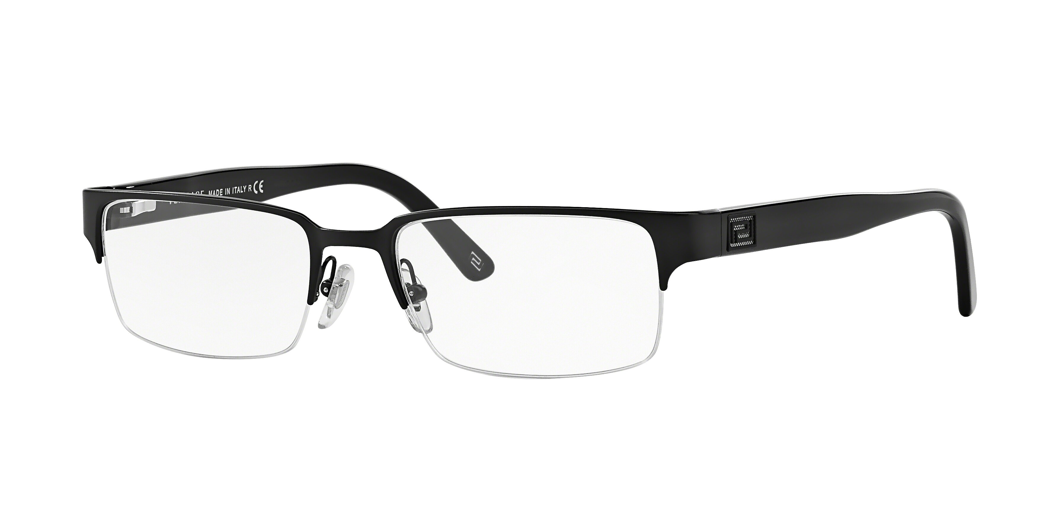 Versace Herren VE1184 1261 Optische Fassungen Metall Schwarz Transparent Quadratisch Normal-image